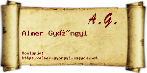 Almer Gyöngyi névjegykártya