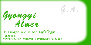 gyongyi almer business card